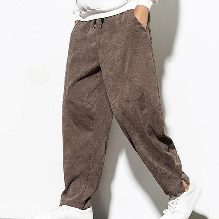 Pantalones cónicos de pana de algodón con bolsillos para hombre Buddha Stones Fall Pure Color - image 29