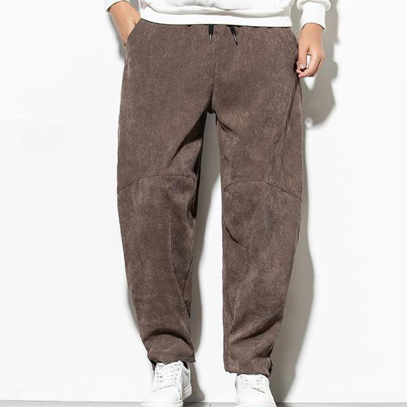 Pantalones cónicos de pana de algodón con bolsillos para hombre Buddha Stones Fall Pure Color - image 24