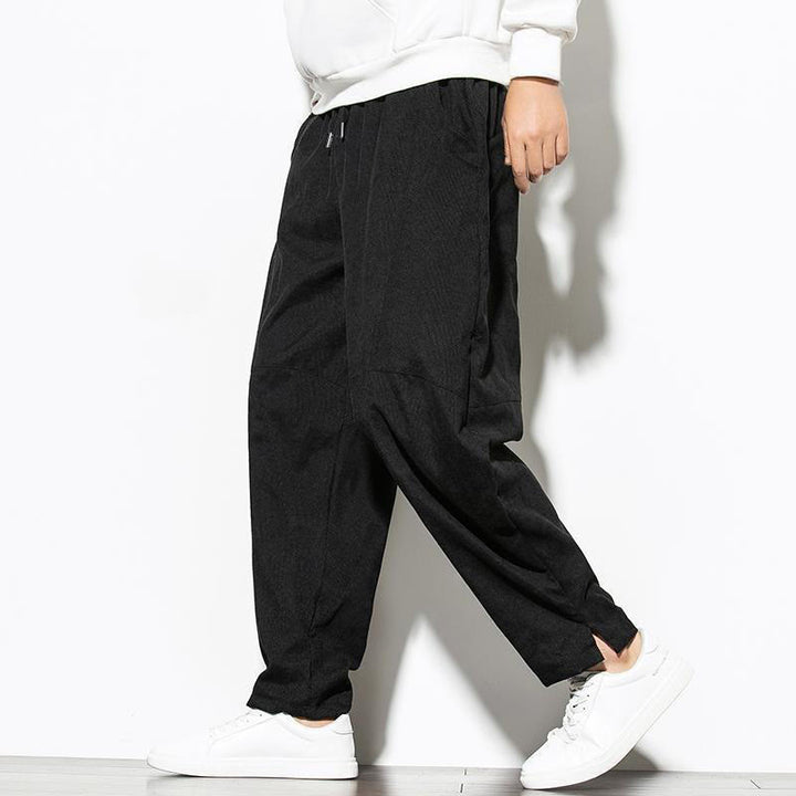 Pantalones cónicos de pana de algodón con bolsillos para hombre Buddha Stones Fall Pure Color - image 13