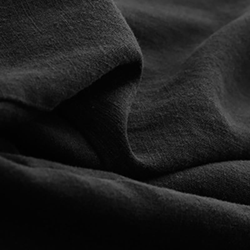 Pantalones anchos de algodón de color liso para mujer con bolsillos y estampados de Buddha Stones - image 4