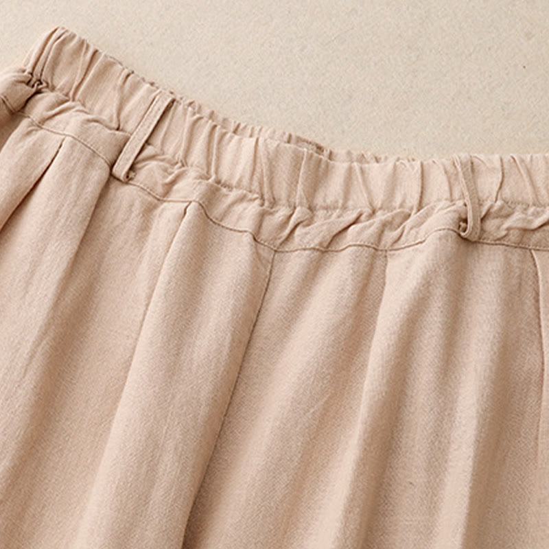 Pantalones anchos de algodón de color liso para mujer con bolsillos y estampados de Buddha Stones - image 20