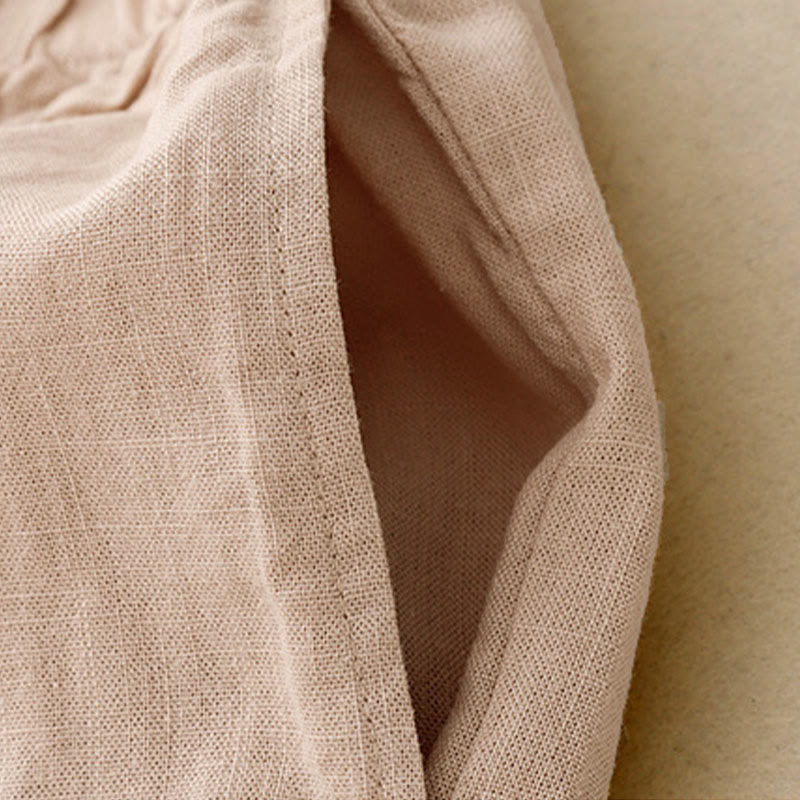 Pantalones anchos de algodón de color liso para mujer con bolsillos y estampados de Buddha Stones - image 15