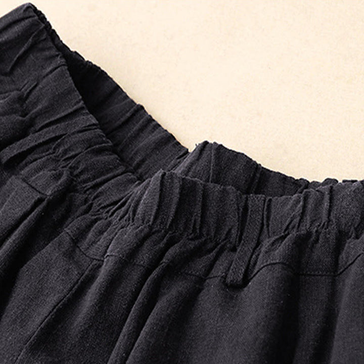 Pantalones anchos de algodón de color liso para mujer con bolsillos y estampados de Buddha Stones - image 25