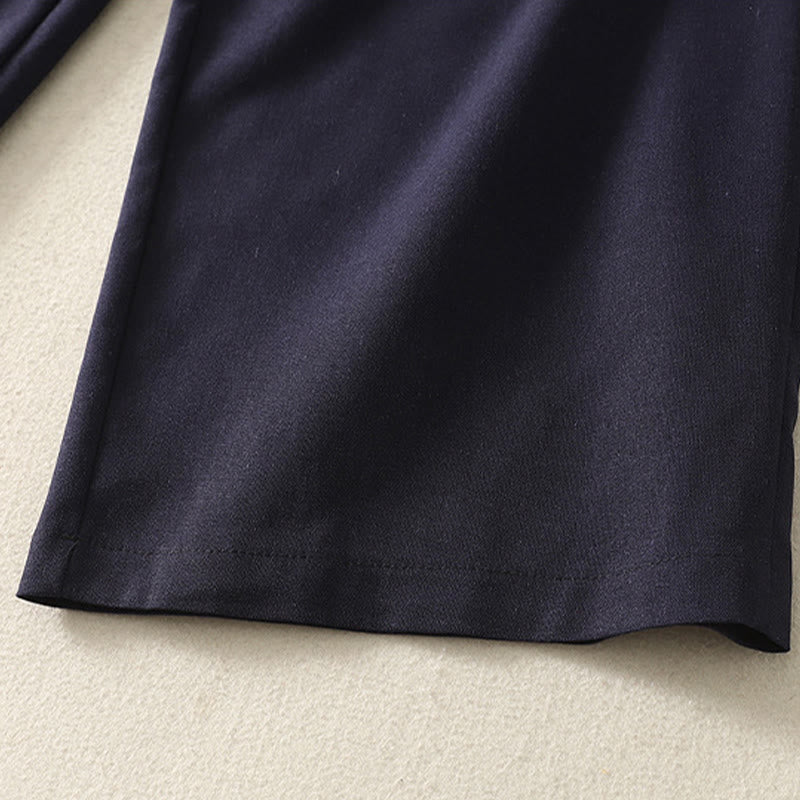 Pantalones anchos de poliéster con bordado de Buddha Stones para mujer, con bolsillos - image 18