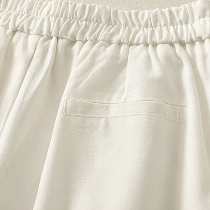 Pantalones anchos de poliéster con bordado de Buddha Stones para mujer, con bolsillos - image 8