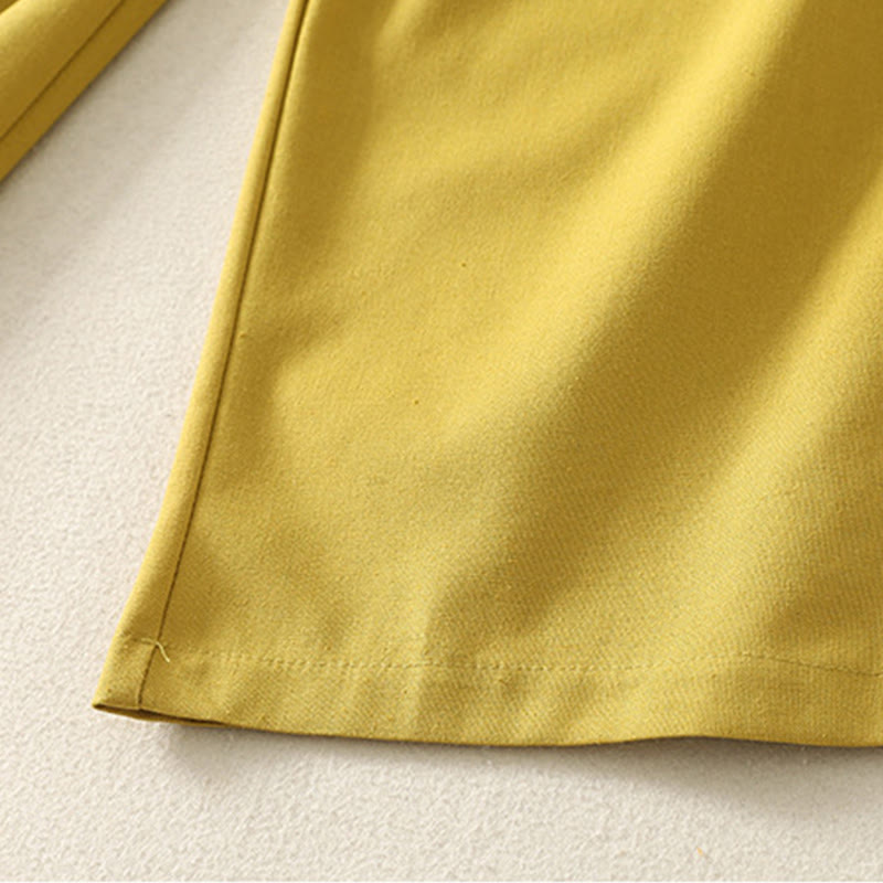 Pantalones anchos de poliéster con bordado de Buddha Stones para mujer, con bolsillos - image 13