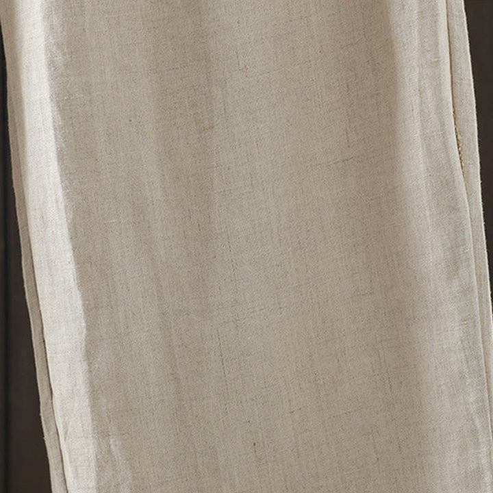 Pantalones rectos de algodón con bolsillos para mujer, estilo casual, con empalme de cuerda de color y Buddha Stones - image 6