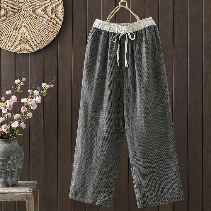 Pantalones rectos de algodón con bolsillos para mujer, estilo casual, con empalme de cuerda de color y Buddha Stones - Gris oscuro - US8-10，UK/AU12-14，EU40-42 (2XL) - image 11