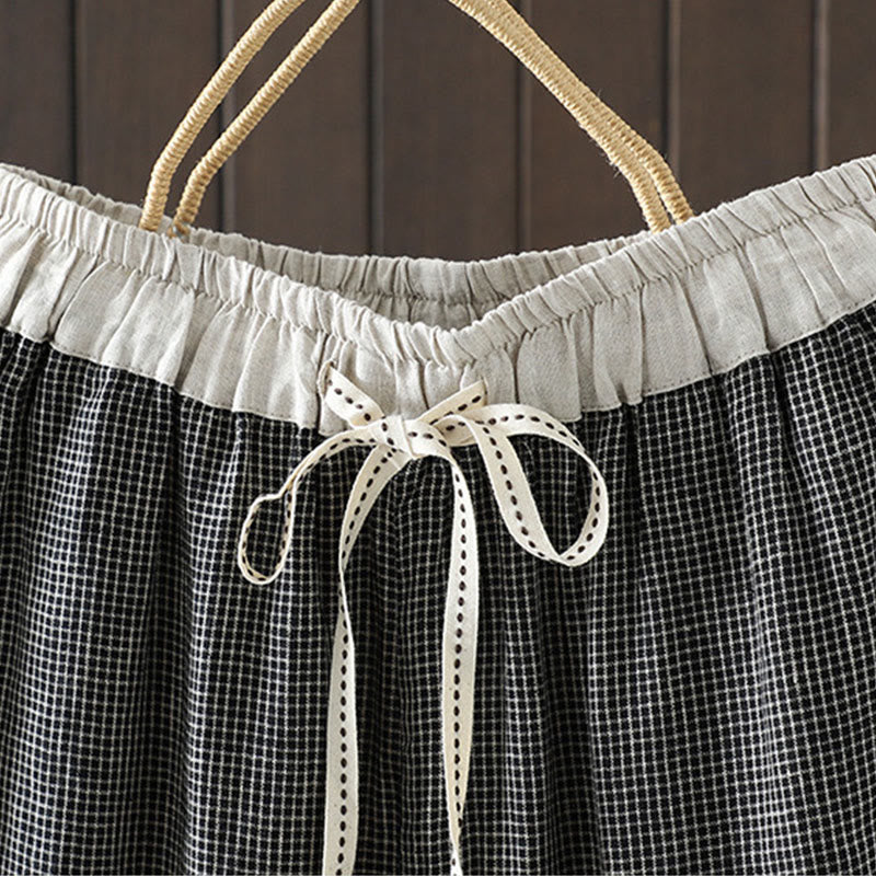 Pantalones rectos de algodón con bolsillos para mujer, estilo casual, con empalme de cuerda de color y Buddha Stones - image 12