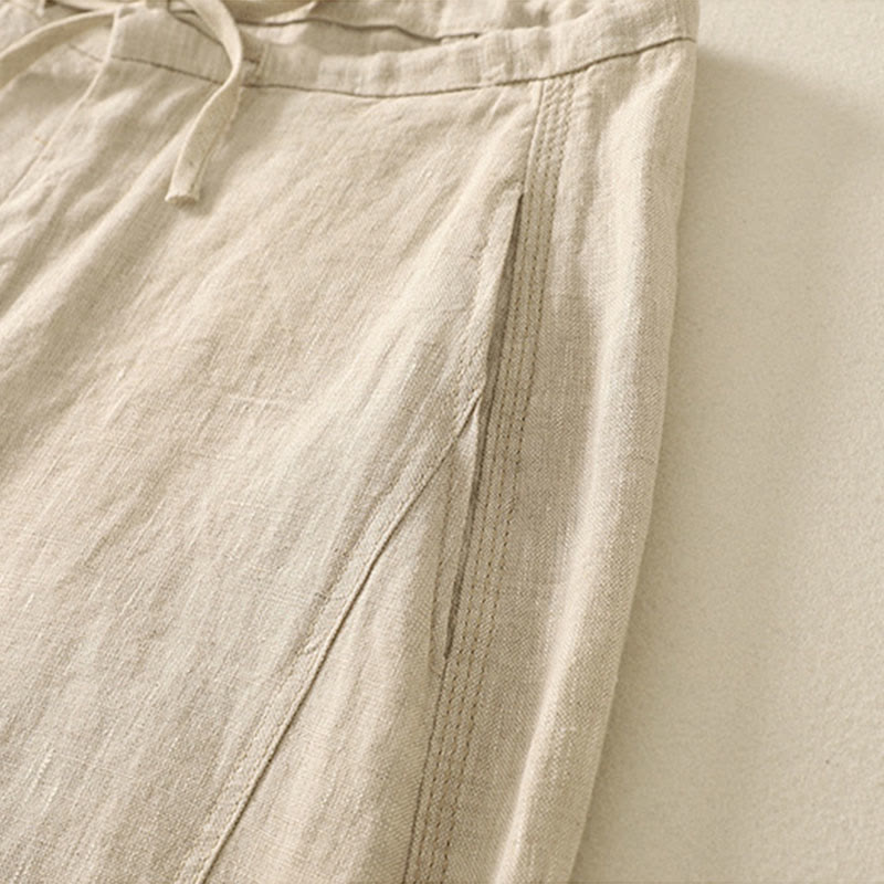 Pantalones casuales de algodón con bolsillos para mujer de Buddha Stones - image 2