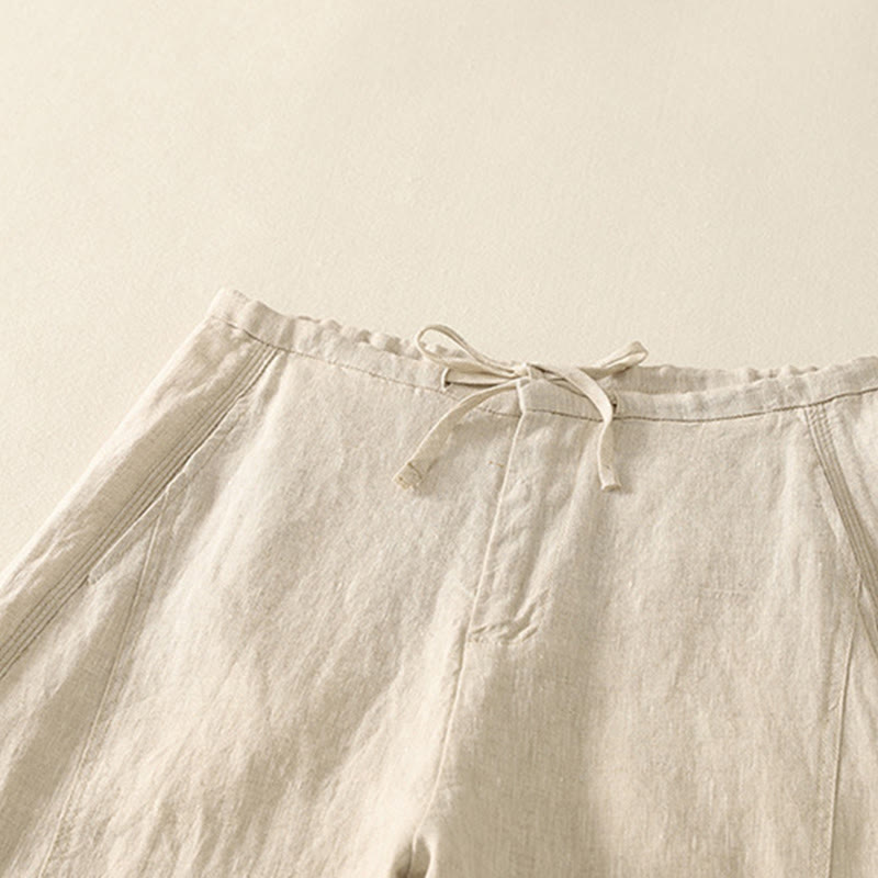 Pantalones casuales de algodón con bolsillos para mujer de Buddha Stones - image 1