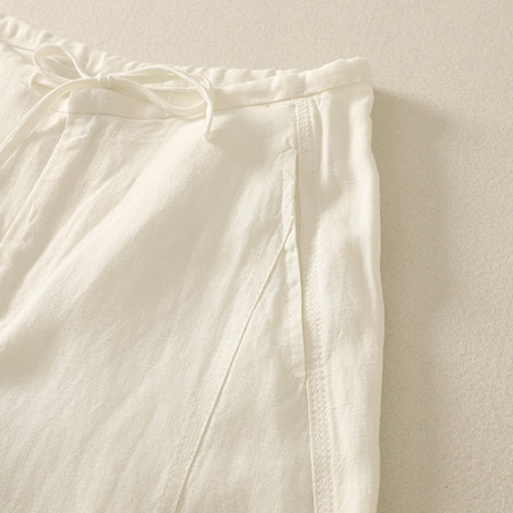Pantalones casuales de algodón con bolsillos para mujer de Buddha Stones - image 6