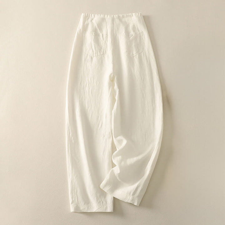 Pantalones casuales de algodón con bolsillos para mujer de Buddha Stones - Lino - US8-10，UK/AU12-14，EU40-42 (2XL) - image 5
