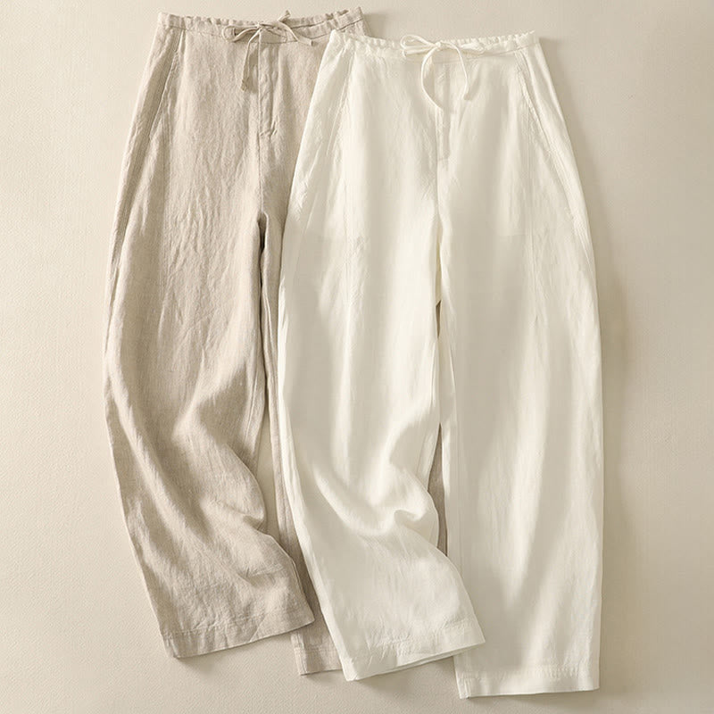 Pantalones casuales de algodón con bolsillos para mujer de Buddha Stones - image 13