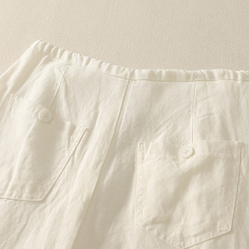Pantalones casuales de algodón con bolsillos para mujer de Buddha Stones - image 11