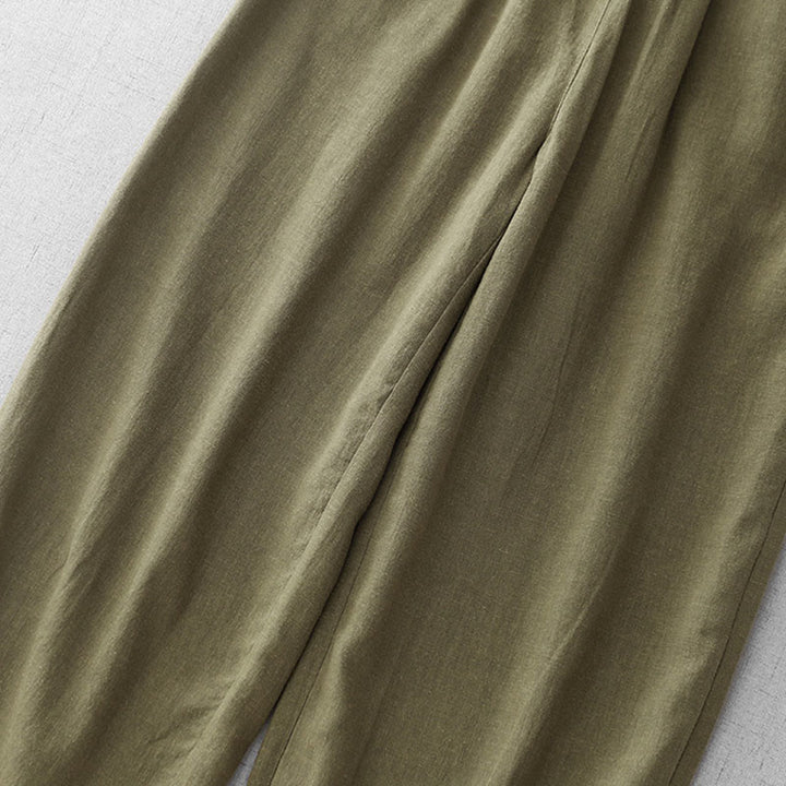 Pantalones casuales de algodón con bolsillos para mujer, de Buddha Stones , de longitud 7-8 - image 5