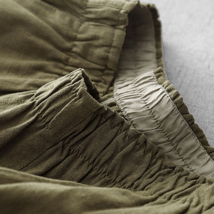 Pantalones casuales de algodón con bolsillos para mujer, de Buddha Stones , de longitud 7-8 - image 3