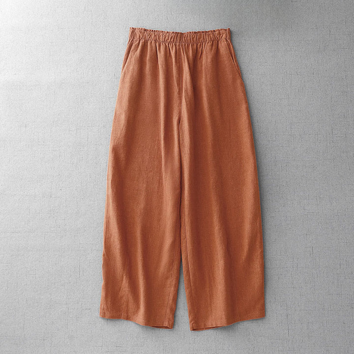 Pantalones casuales de algodón con bolsillos para mujer, de Buddha Stones , de longitud 7-8 - Coral - US8-10，UK/AU12-14，EU40-42 (2XL) - image 9
