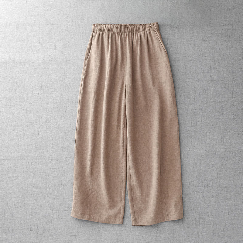 Pantalones casuales de algodón con bolsillos para mujer, de Buddha Stones , de longitud 7-8 - PeachPuff - US8-10，UK/AU12-14，EU40-42 (2XL) - image 16