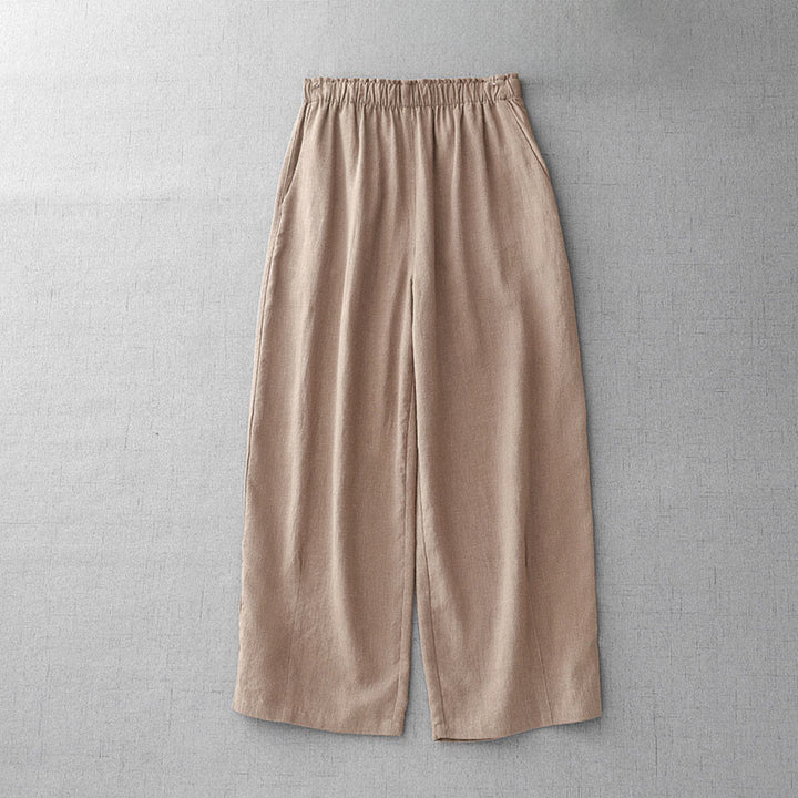 Pantalones casuales de algodón con bolsillos para mujer, de Buddha Stones , de longitud 7-8 - PeachPuff - US8-10，UK/AU12-14，EU40-42 (2XL) - image 16