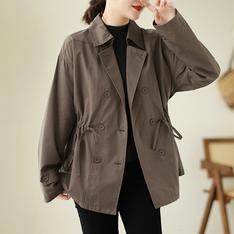 Chaqueta de algodón con botones y manga larga para mujer Buddha Stones - Tierra de siena - US14，UK/AU18，EU46 (2XL) - image 0