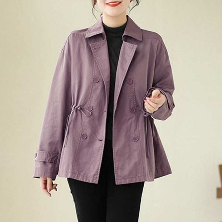 Chaqueta de algodón con botones y manga larga para mujer Buddha Stones - Ciruela - US14，UK/AU18，EU46 (2XL) - image 4