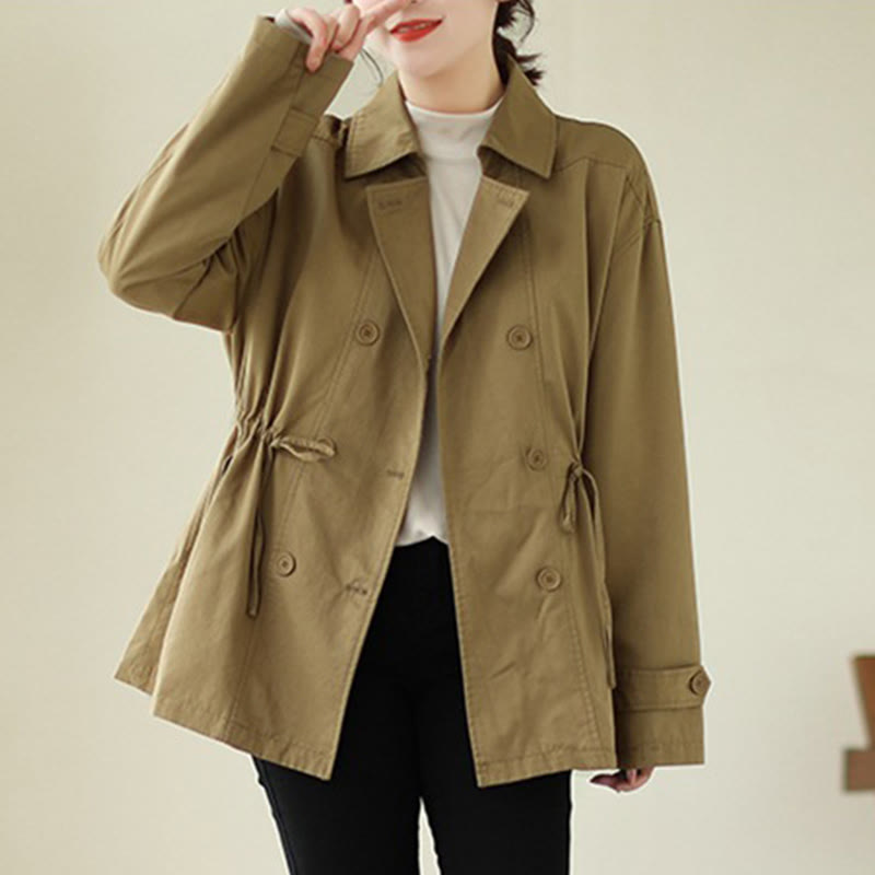 Chaqueta de algodón con botones y manga larga para mujer Buddha Stones - Vara de oro oscura - US14，UK/AU18，EU46 (2XL) - image 10