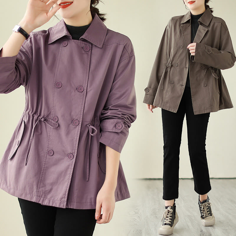 Chaqueta de algodón con botones y manga larga para mujer Buddha Stones - image 18
