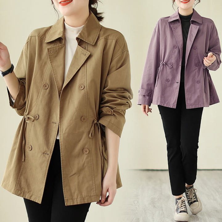 Chaqueta de algodón con botones y manga larga para mujer Buddha Stones - image 19