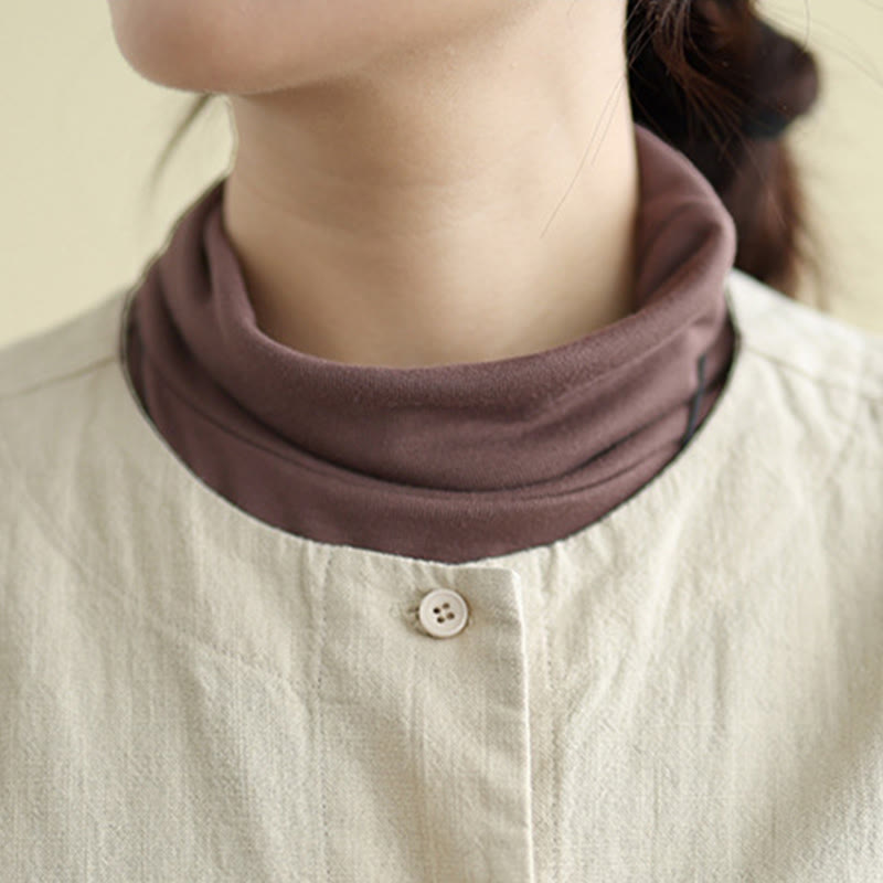 Chaqueta de algodón con cuello redondo y manga larga para mujer Buddha Stones con bolsillos - image 6