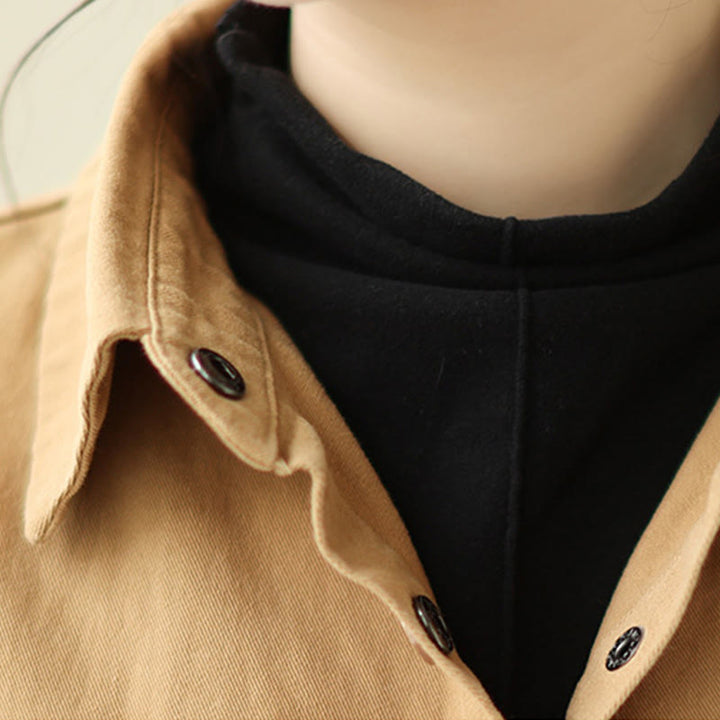 Chaqueta de algodón con botones y bolsillos de manga larga para mujer Buddha Stones - image 11
