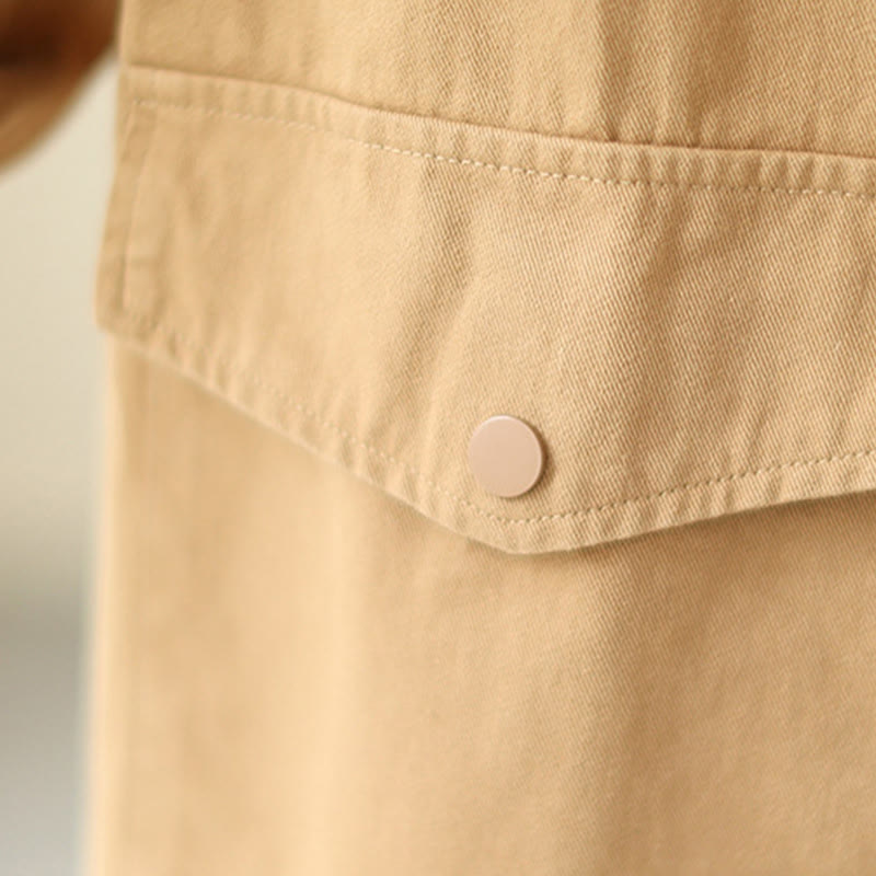 Chaqueta de algodón con botones y bolsillos de manga larga para mujer Buddha Stones - image 12