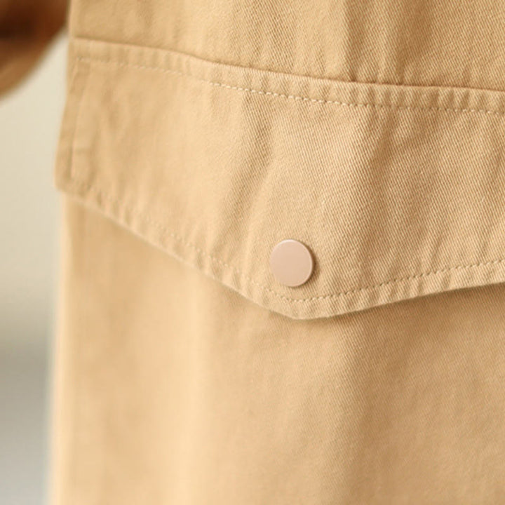 Chaqueta de algodón con botones y bolsillos de manga larga para mujer Buddha Stones - image 12