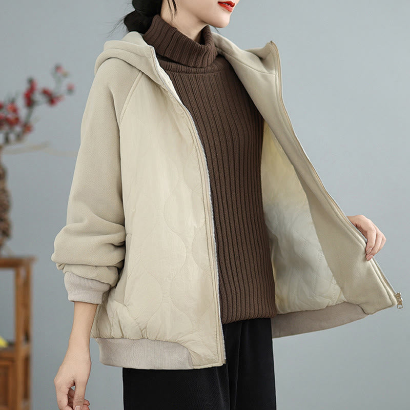 Chaqueta de algodón con capucha, manga larga y bolsillos para mujer de Buddha Stones - image 1