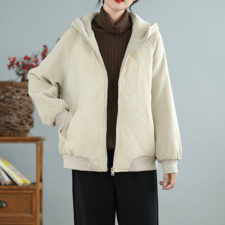Chaqueta de algodón con capucha, manga larga y bolsillos para mujer de Buddha Stones - image 2