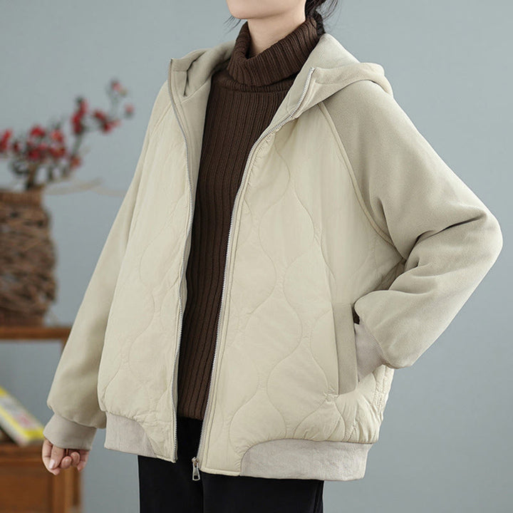 Chaqueta de algodón con capucha, manga larga y bolsillos para mujer de Buddha Stones - image 3