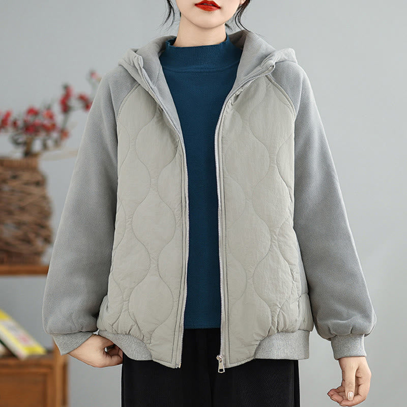 Chaqueta de algodón con capucha, manga larga y bolsillos para mujer de Buddha Stones - Gris oscuro - US14，UK/AU18，EU46 (2XL) - image 9