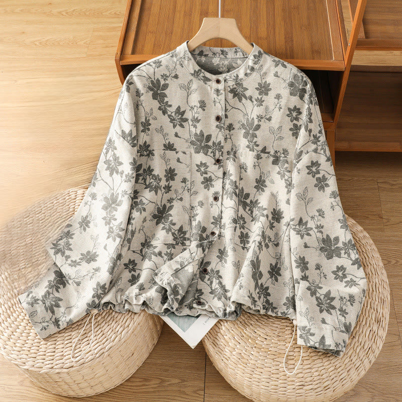 Camisa de poliéster de manga larga para mujer con estampado casual de Buddha Stones - Plata - US14，UK/AU18，EU46 (2XL) - image 0