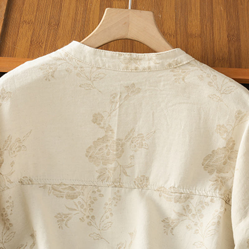 Camisa de poliéster de manga larga para mujer con estampado casual de Buddha Stones - image 13