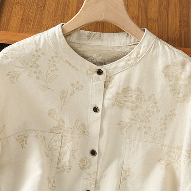 Camisa de poliéster de manga larga para mujer con estampado casual de Buddha Stones - image 12