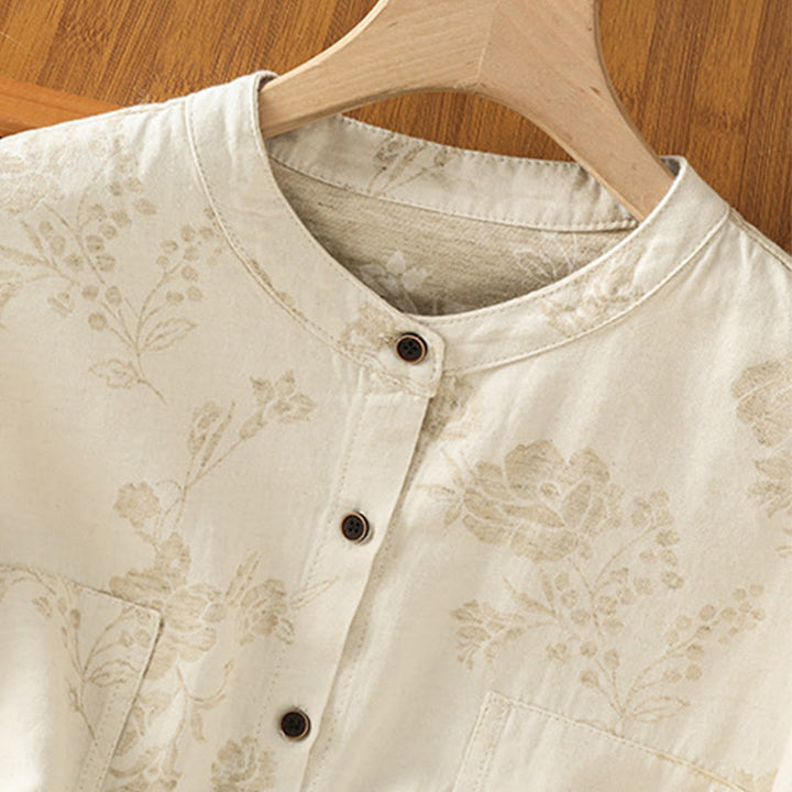 Camisa de poliéster de manga larga para mujer con estampado casual de Buddha Stones - image 18