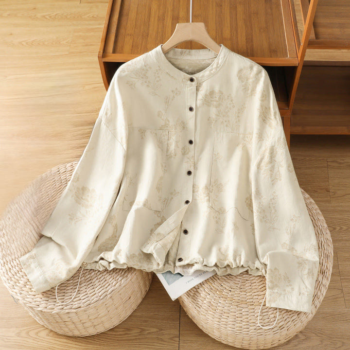 Camisa de poliéster de manga larga para mujer con estampado casual de Buddha Stones - PapayaWhip - US14，UK/AU18，EU46 (2XL) - image 10