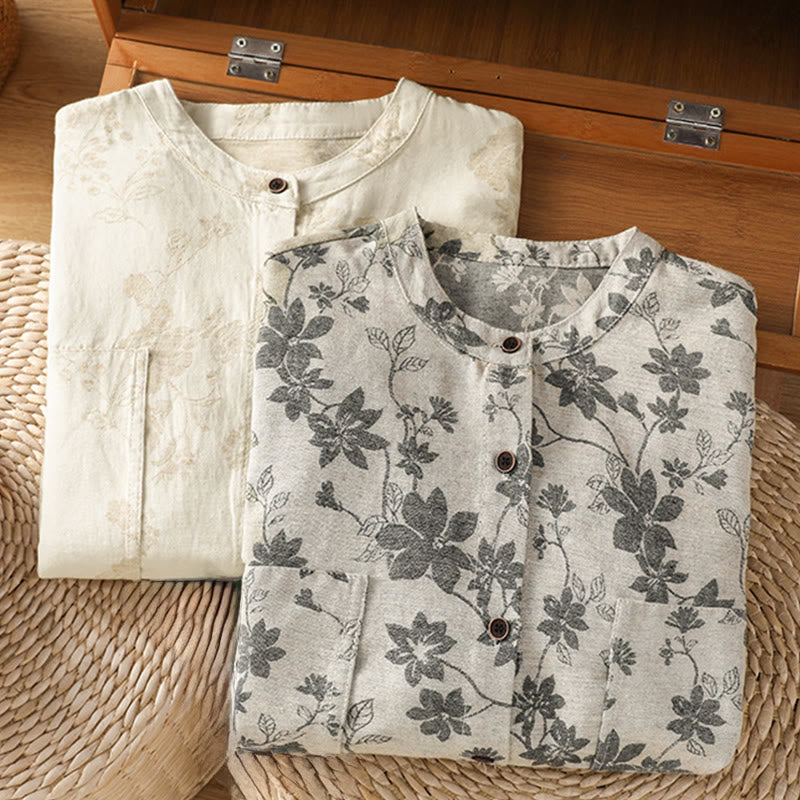 Camisa de poliéster de manga larga para mujer con estampado casual de Buddha Stones - image 22