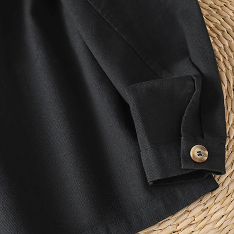 Camisa informal de algodón y poliéster con cuello alto y manga larga para mujer con bolsillos de Buddha Stones - image 17
