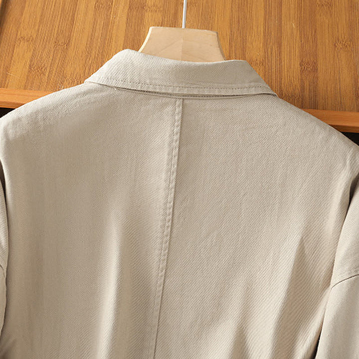 Camisa informal de algodón y poliéster con cuello alto y manga larga para mujer con bolsillos de Buddha Stones - image 25