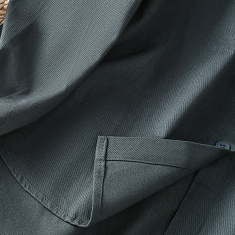 Camisa informal de algodón con cuello alto, manga larga y bolsillos para mujer de Buddha Stones - image 8