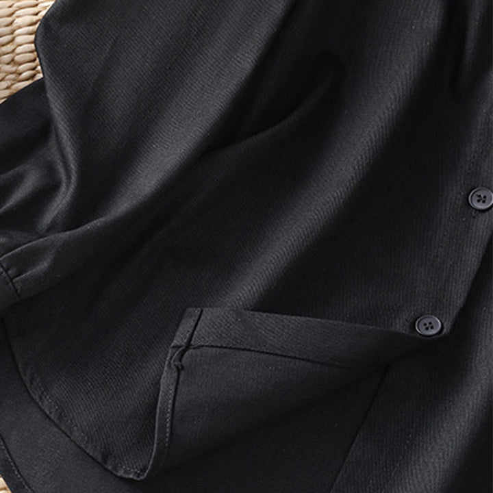 Camisa informal de algodón con cuello alto, manga larga y bolsillos para mujer de Buddha Stones - image 17