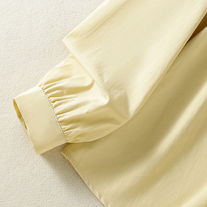 Camisa informal de algodón con solapa de encaje y manga larga para mujer de Buddha Stones - image 18