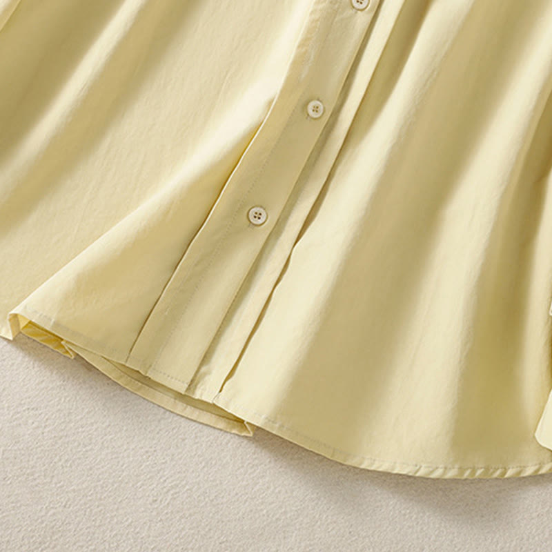 Camisa informal de algodón con solapa de encaje y manga larga para mujer de Buddha Stones - image 16