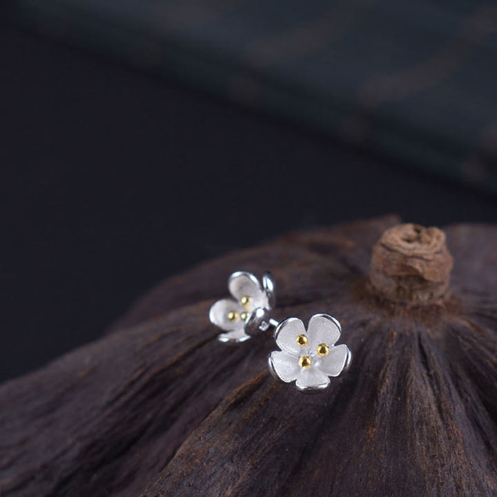 Pendientes de equilibrio con estambres dorados y Buddha Stones en plata de ley 925  - image 6